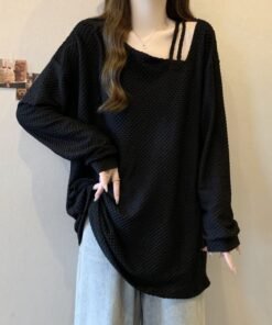 women's spring and autumn style, loose and thin, mid-length top | 9028 - Image 12