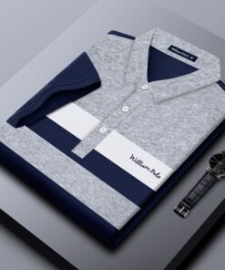 POLO shirt elastic polo shirt striped short-sleeved | 1096 - Image 3