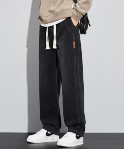 new elastic waist loose trendy straight wide leg casual long pants | 1110 - Image 15