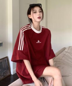 Cotton Korean version of the student design sense niche shoulder T-shirt | 8504 - Image 8