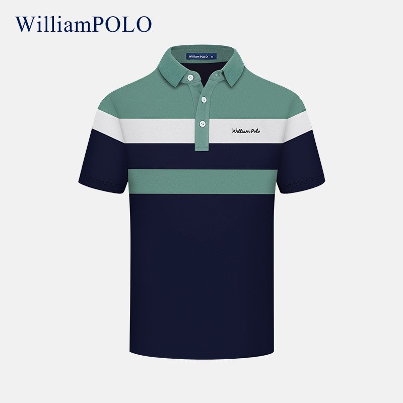 POLO shirt elastic polo shirt striped short-sleeved | 1096 - Image 13