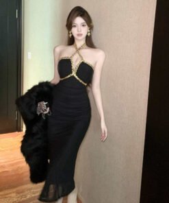 Alternative view of pure desire French dress hot girl celebrity style halterneck skirt | 8030