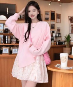 Sweatshirt Fake Two Pieces Casual Loose Sweatshirt Dress Women | 8013 - Image 9