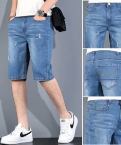 Summer thin men's denim shorts men's five-point casual jeans | 1126 - Image 3
