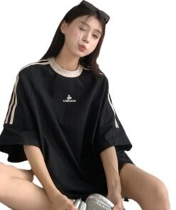 Cotton Korean version of the student design sense niche shoulder T-shirt | 8504 - Image 5