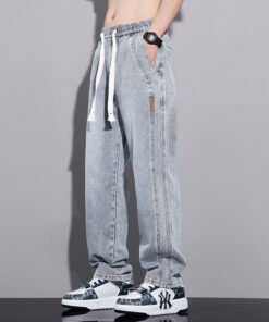 new elastic waist loose trendy straight wide leg casual long pants | 1110 - Image 22