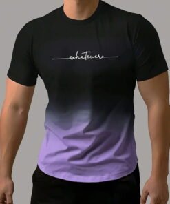 Simple Gradient 3D Printed Short Sleeve T-shirt | 1095 - Image 5
