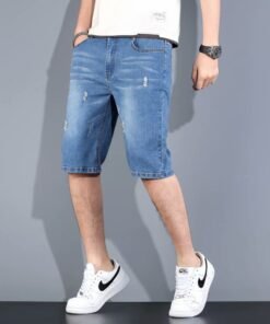 Summer thin men's denim shorts men's five-point casual jeans | 1126 - Image 26