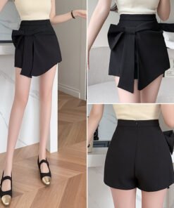 Bow design high waist feeling wide shorts small man skirt | 7010 - Image 4