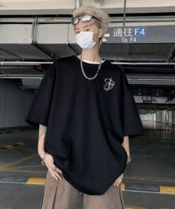 Alternative view of Japanese retro breathable short sleeve T-shirt | 8509