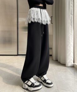 hot girl straight leg versatile casual sweatpants women | 7004 - Image 4