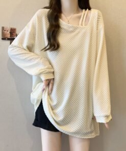 women's spring and autumn style, loose and thin, mid-length top | 9028 - Image 20