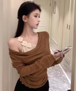 three-dimensional flowers, design, top, women, autumn | 9011