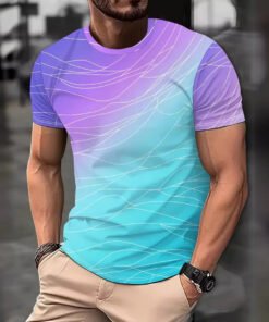Simple Gradient 3D Printed Short Sleeve T-shirt | 1095 - Image 3