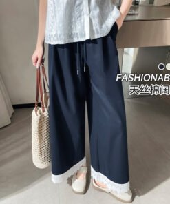 new high waist wide leg straight leg pants | 7006 - Image 4