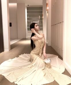 Mermaid Ji High-grade Fine Shining Neck dress Party Dress | 1149 - Image 4