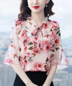 Alternative view of fashion temperament bell sleeve shirt top women's foreign style | 1172