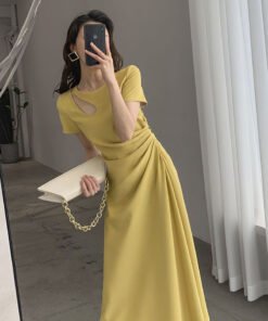 French temperament slim design waist Hepburn style long dress | 1135 - Image 15