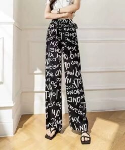 women's summer thin printing straight-tube mopping casual pants | 1170 - Image 20