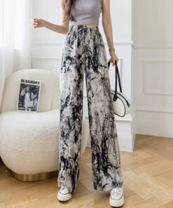 women's summer thin printing straight-tube mopping casual pants | 1170 - Image 6