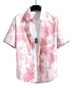 ice silk breathable summer Korean style trendy high-end printed shirt | 1176 - Image 5