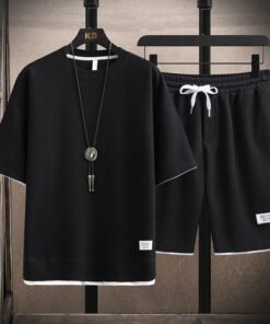 Waffle T-shirt men's short-sleeved co-ord set | 1153 - Image 20