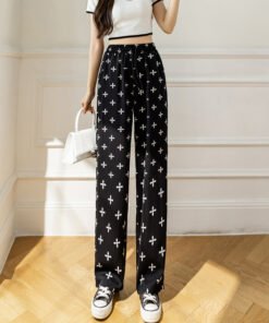 women's summer thin printing straight-tube mopping casual pants | 1170 - Image 15