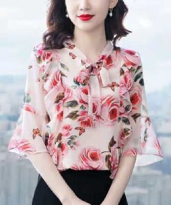 fashion temperament bell sleeve shirt top women's foreign style | 1172 - Image 7