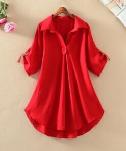 Alternative view of loose waist shows thin chiffon top women's trend | 1173