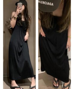 Loose Pleated Slip Skirt High-grade dress | 1144 - Image 6