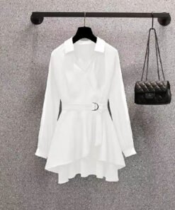 "Western Style Slimming Shirt with Tight Waist for Women" | 1180 - Image 12