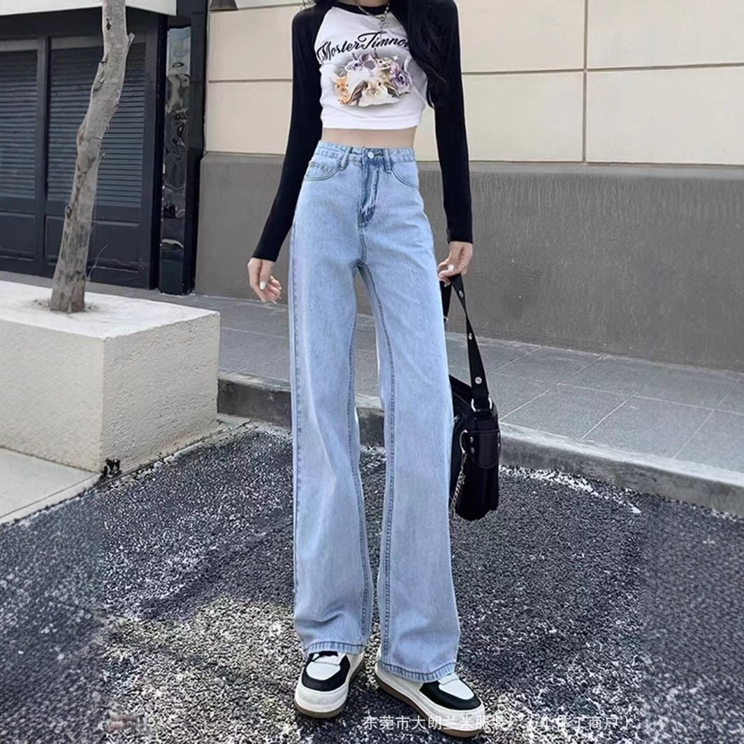 Loose Wide-legged Cowgirl Straight Leg Pants Women's Korean Version | 1151 - Image 4