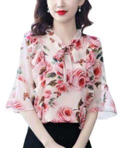 fashion temperament bell sleeve shirt top women's foreign style | 1172 - Image 5