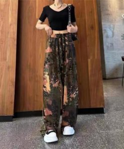 women's summer thin printing straight-tube mopping casual pants | 1170 - Image 18