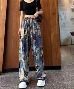 women's summer thin printing straight-tube mopping casual pants | 1170 - Image 19