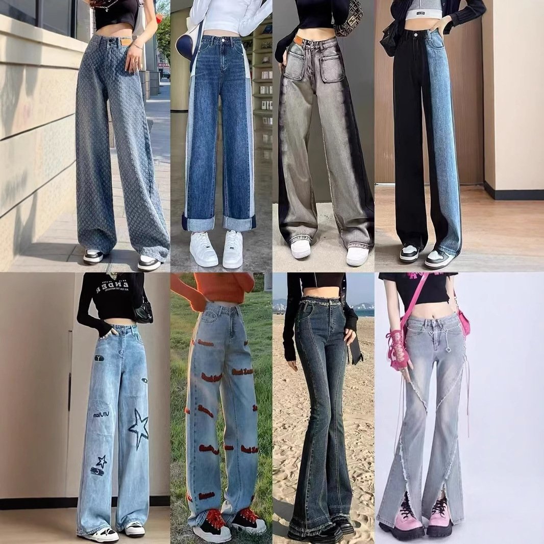 Loose Wide-legged Cowgirl Straight Leg Pants Women's Korean Version | 1151 - Image 6