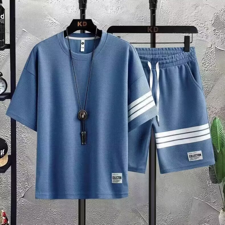 Heavyweight waffle casual suit men's summer fashion | 1142 - Image 25