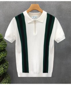 striped knitted polo shirt | 1165 - Image 13