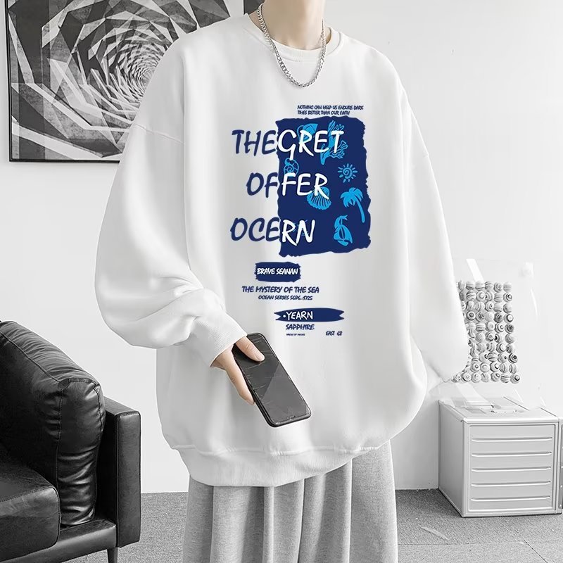 American casual loose long-sleeved pullover bottoming shirt | 1159 - Image 88