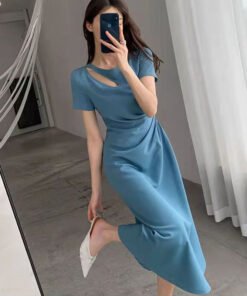 French temperament slim design waist Hepburn style long dress | 1135 - Image 23