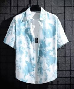 ice silk breathable summer Korean style trendy high-end printed shirt | 1176 - Image 13