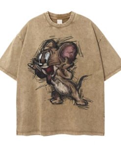 Short-sleeved Gothic print short-sleeved T-shirt high street ins loose washed | 1162 - Image 5