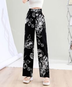 women's summer thin printing straight-tube mopping casual pants | 1170 - Image 14