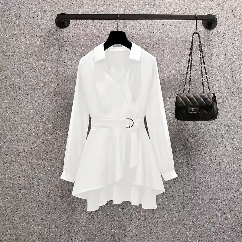 "Western Style Slimming Shirt with Tight Waist for Women" | 1180 - Image 4