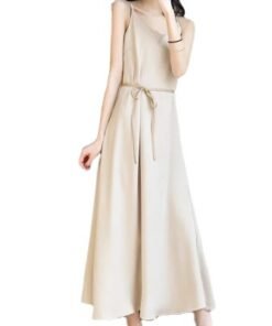 slim suspender skirt new summer fat MM round neck sleeveless dress | 1185 - Image 5