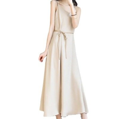 slim suspender skirt new summer fat MM round neck sleeveless dress | 1185 - Image 5