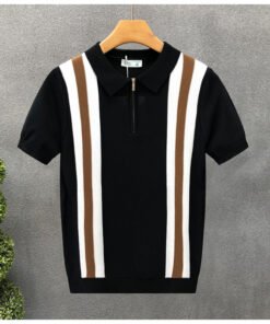 striped knitted polo shirt | 1165 - Image 18