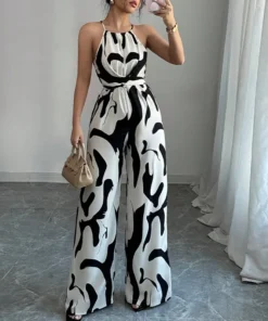 zebra print suspender jumpsuit | 1147 - Image 4