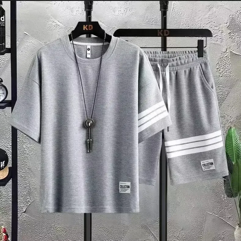 Heavyweight waffle casual suit men's summer fashion | 1142 - Image 3