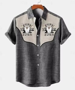 Breathable Linen Short Sleeve Fashion Short Sleeve Shirt Tops | 1167 - Image 65